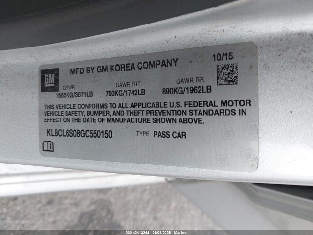 Chevrolet eno - engine none 2016 KL8CL6S08GC550150 Image 9