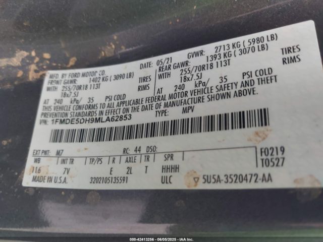 2021 FORD BRONCO 1FMDE5DH9MLA62853 Photo 8