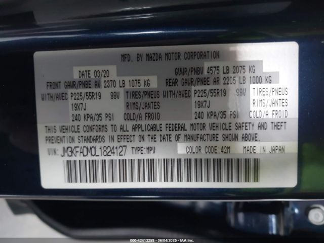 2020 MAZDA CX-5 JM3KFADM0L1824127 Photo 8