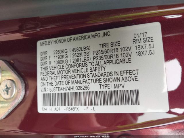 2017 ACURA RDX 5J8TB4H74HL028265 Photo 8