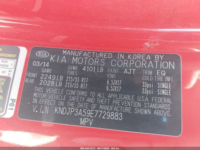 KNDJP3A59E7729883 KIA SOUL +