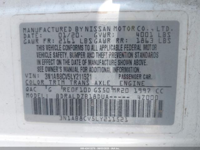2020 NISSAN SENTRA 3N1AB8CV5LY211521 Photo 8