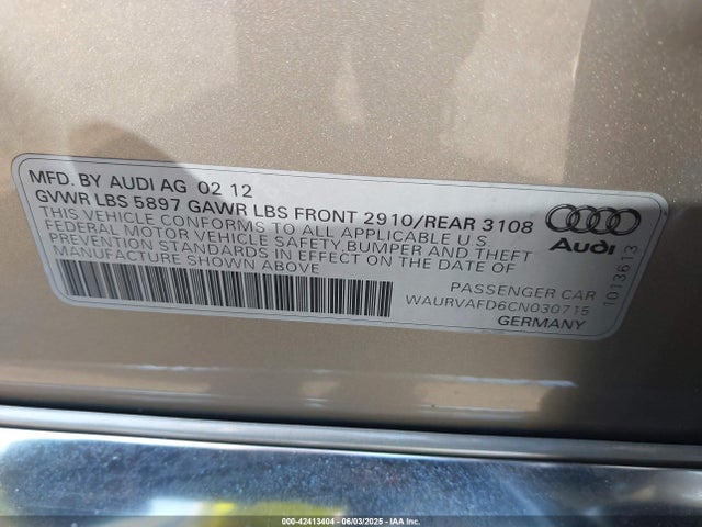 2012 AUDI A8 L WAURVAFD6CN030715 Photo 8