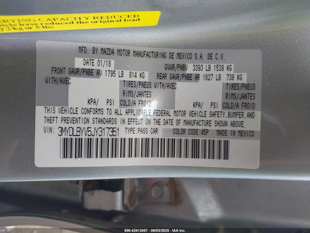 3MYDLBYV5JY317351 Toyota p5v