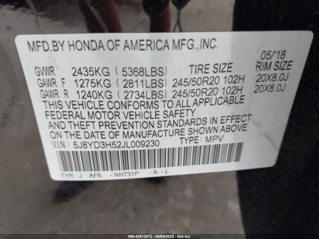 2018 ACURA MDX 5J8YD3H52JL009230 Photo 8