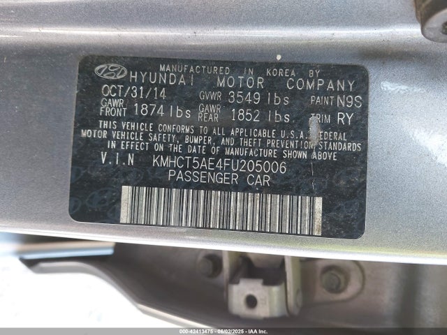 KMHCT5AE4FU205006 Hyundai dohc gdi gamma