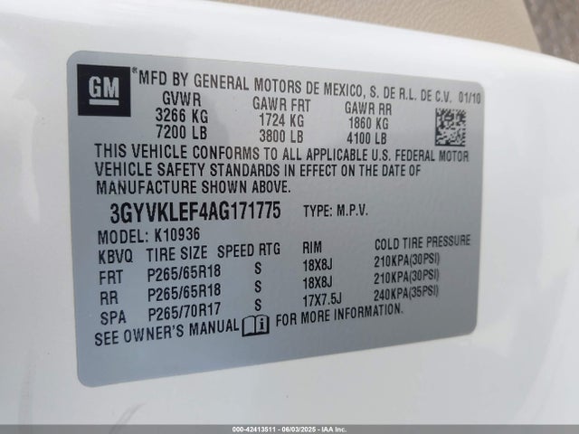 2010 CADILLAC ESCALADE EXT 3GYVKLEF4AG171775 Photo 8
