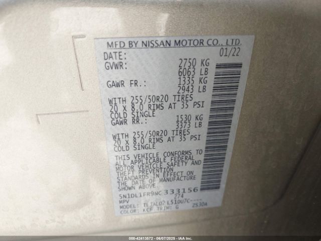 2022 INFINITI QX60 5N1DL1FR9NC333156 Photo 8