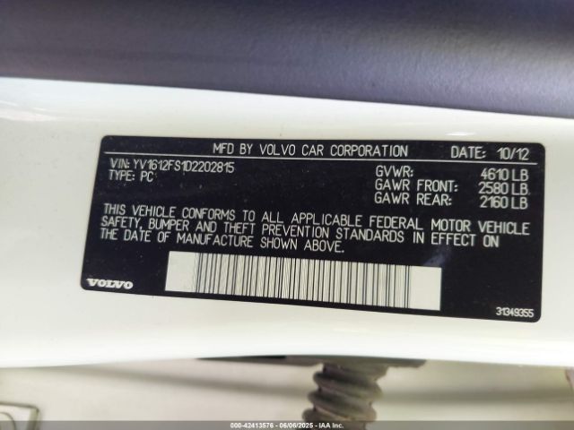 2013 VOLVO S60 YV1612FS1D2202815 Photo 8