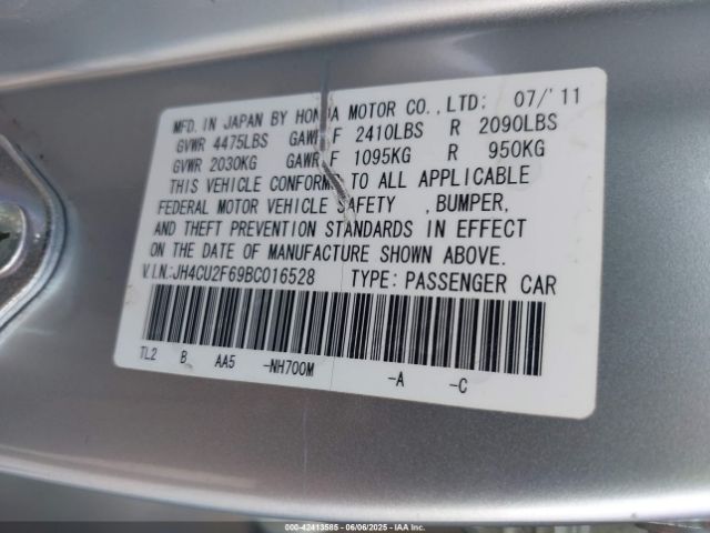 2011 ACURA TSX JH4CU2F69BC016528 Photo 8