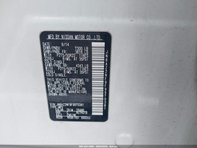 JN8AZ2NF9F9570381 Infiniti QX80
