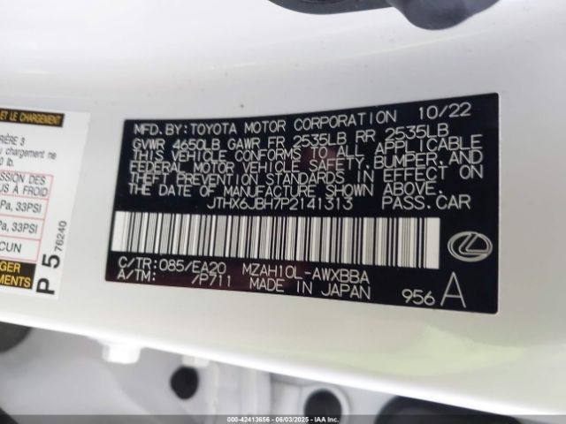 JTHX6JBH7P2141313 Lexus m20a-fxs, 3nm