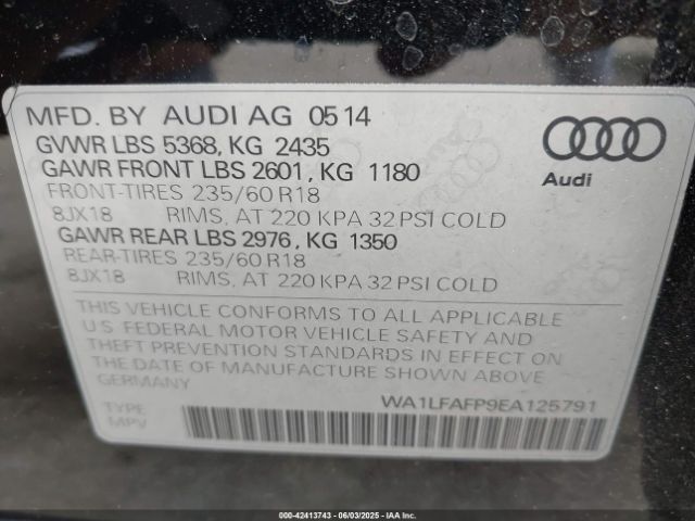 2014 AUDI Q5 WA1LFAFP9EA125791 Photo 8