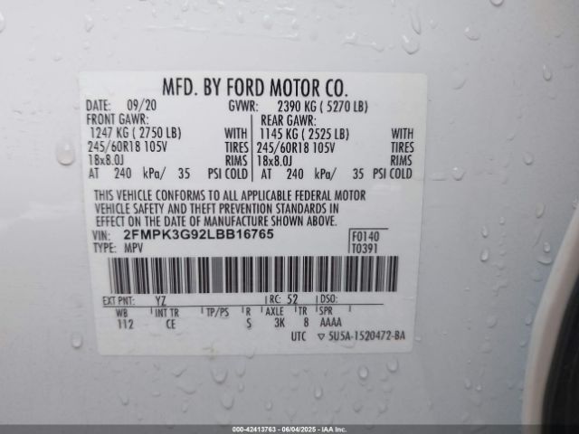 2020 FORD EDGE 2FMPK3G92LBB16765 Photo 8