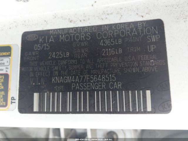 KNAGM4A77F5648515 KIA Optima Lx