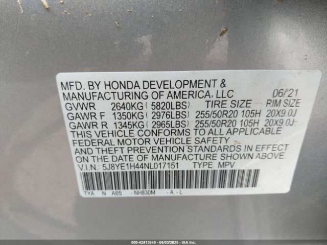 2022 ACURA MDX 5J8YE1H44NL017151 Photo 8