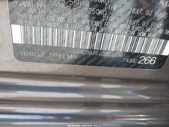 Mitsubishi mivec 2018 JA4AD3A36JZ003236 Image 9