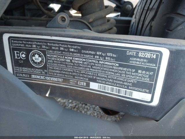 2014 CAN-AM SPYDER ROADSTER 2BXNCBC15EV000707 Photo 9