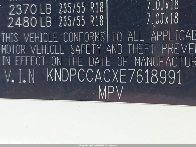 KNDPCCACXE7618991 KIA Sportage Ex