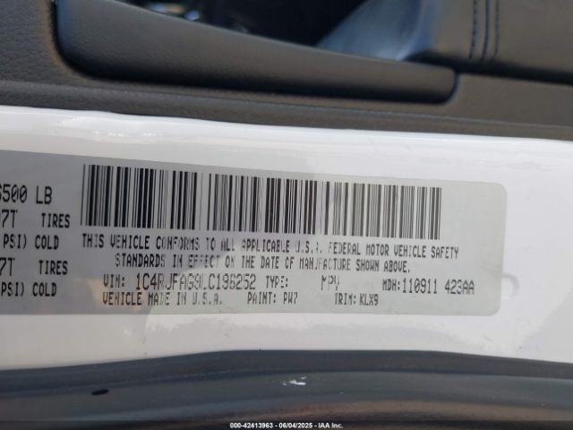 2020 JEEP GRAND CHEROKEE 1C4RJFAG9LC196252 Photo 8