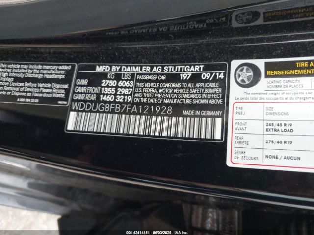 WDDUG8FB7FA121928 Mercedes-Benz S 550 4matic
