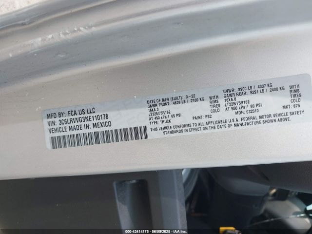2022 RAM PROMASTER 2500 3C6LRVVG3NE110178 Photo 8