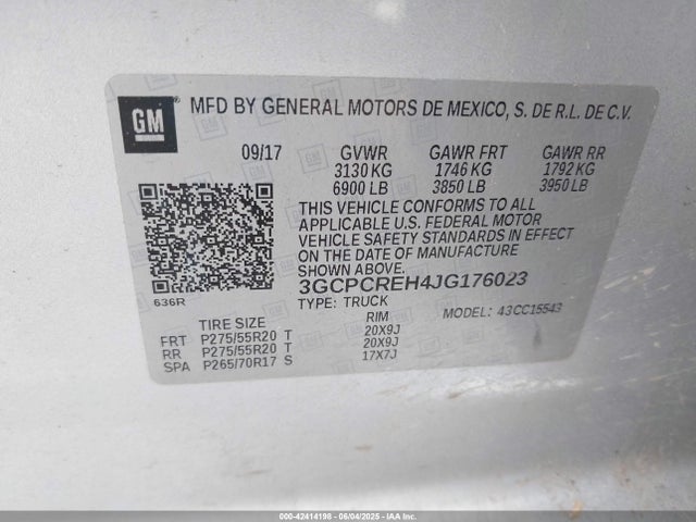 3GCPCREH4JG176023 Chevrolet lv3 - gen 5, sidi, vvt: variable valve timing, e85 max, alum