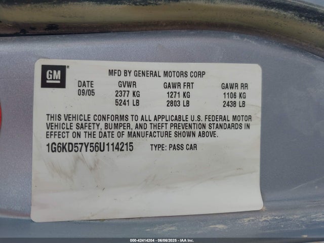 2006 CADILLAC DTS 1G6KD57Y56U114215 Photo 8