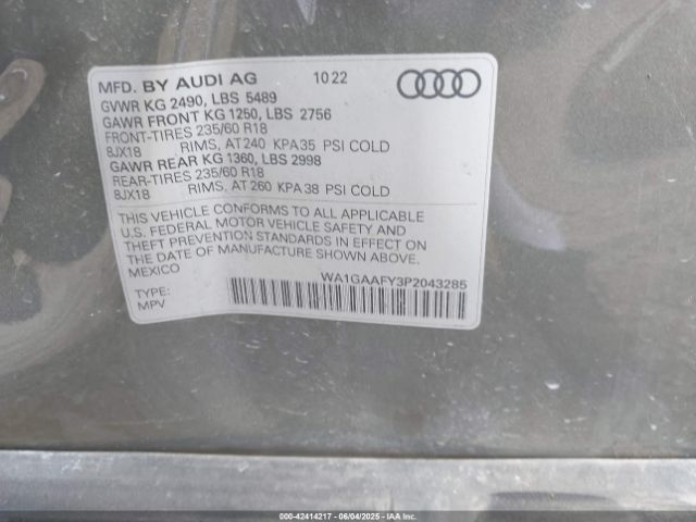 2023 AUDI Q5 WA1GAAFY3P2043285 Photo 8