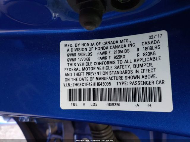 2HGFC1F42HH645095 Honda l15b7