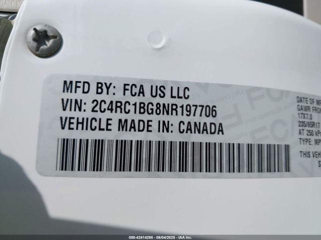 2022 CHRYSLER PACIFICA 2C4RC1BG8NR197706 Photo 8