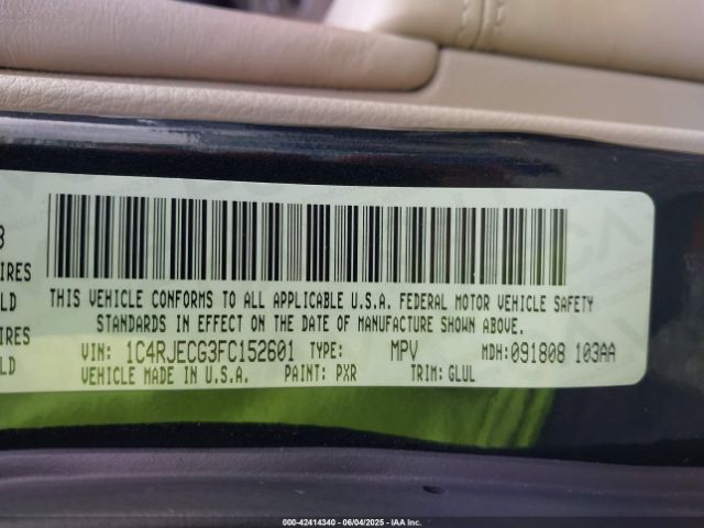 2015 JEEP GRAND CHEROKEE 1C4RJECG3FC152601 Photo 8