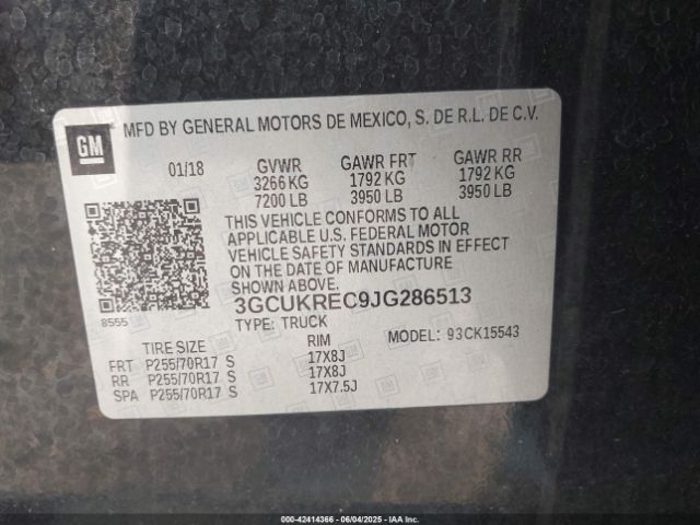 2018 CHEVROLET SILVERADO 1500 3GCUKREC9JG286513 Photo 8