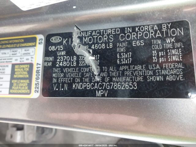 KNDPBCAC7G7862653 KIA Sportage Lx