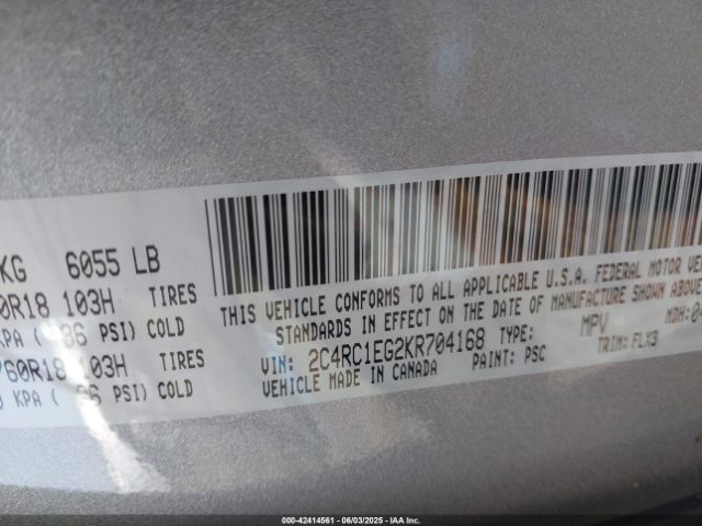 2019 CHRYSLER PACIFICA 2C4RC1EG2KR704168 Photo 8