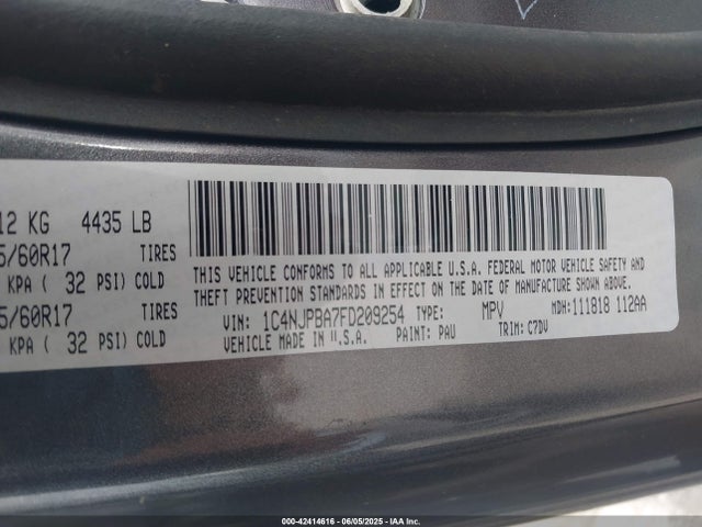 1C4NJPBA7FD209254 Jeep Patriot Altitude Edition