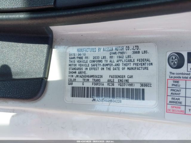 2010 NISSAN 370Z JN1AZ4EH6AM504226 Photo 8