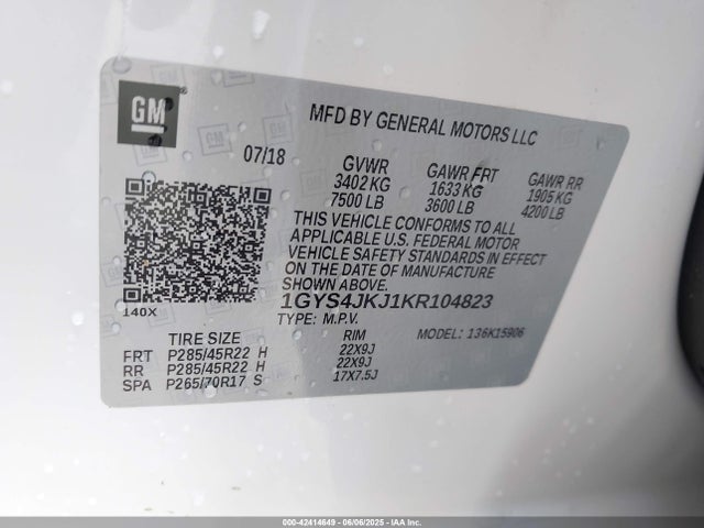 2019 CADILLAC ESCALADE ESV 1GYS4JKJ1KR104823 Photo 8