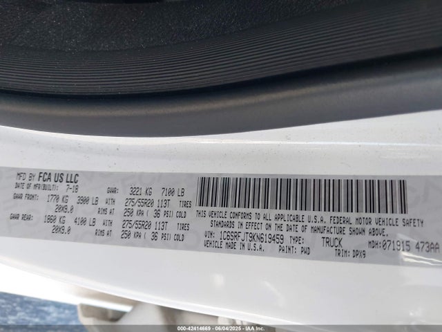 RAM 2019 2019 1C6SRFJT9KN619459 Image 9