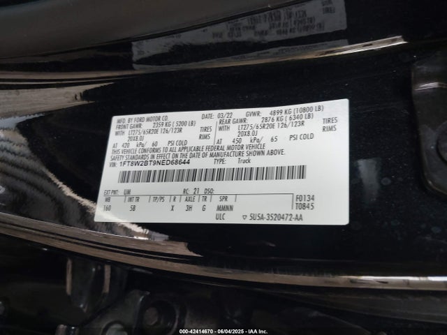 Ford 2022 2022 1FT8W2BT9NED68644 Image 9