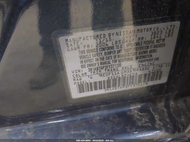 Nissan SENTRA SV 2015 3N1AB7AP3FY371108 Image 9