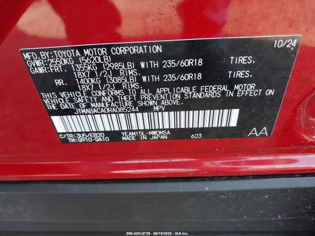 Toyota 1ym motor 2024 JTMABACA0RA085244 Image 9