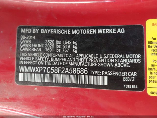 WMWXP7C58F2A58686 Mini Hardtop Cooper S
