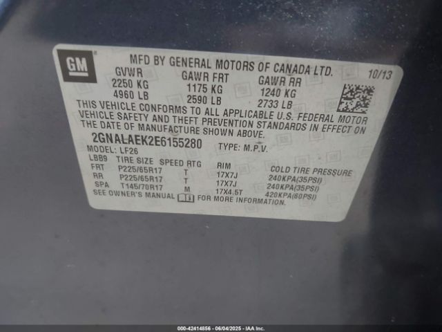 2GNALAEK2E6155280 Chevrolet EQUINOX LS