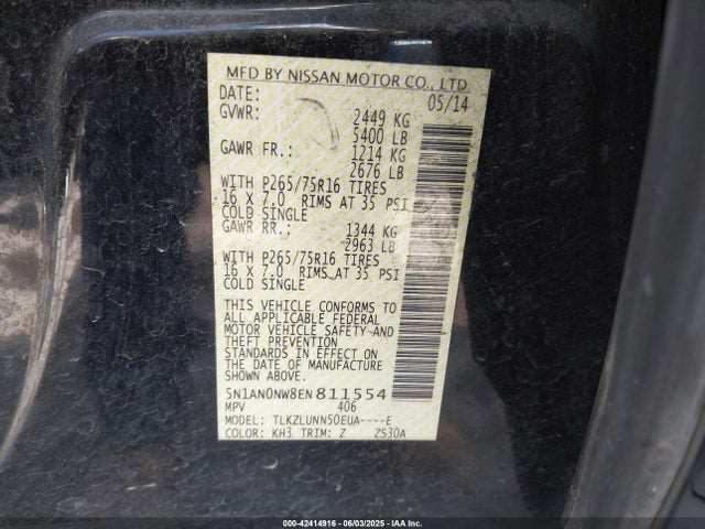 5N1AN0NW8EN811554 Nissan Xterra Pro-4x