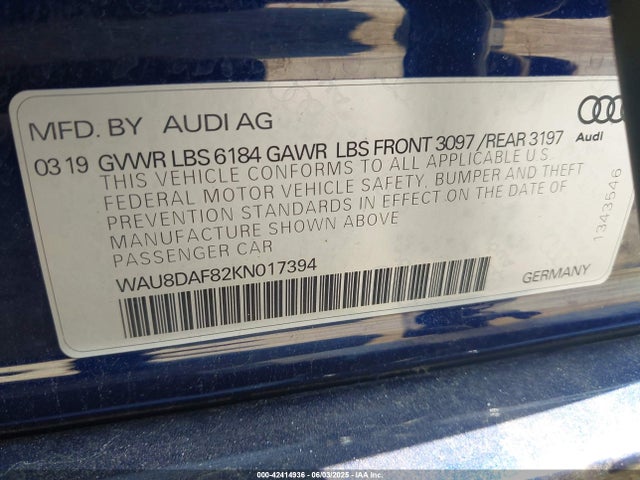 2019 AUDI A8 L WAU8DAF82KN017394 Photo 8