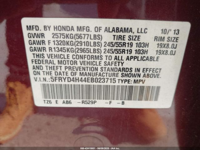 2014 ACURA MDX 5FRYD4H44EB023715 Photo 8