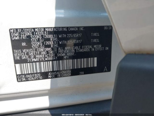 2020 TOYOTA RAV4 HYBRID 2T3MWRFV1LW088841 Photo 8