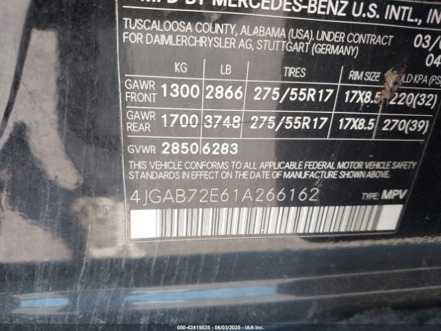 2001 MERCEDES-BENZ ML 430 4JGAB72E61A266162 Photo 8