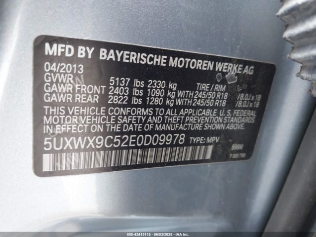2014 BMW X3 5UXWX9C52E0D09978 Photo 8